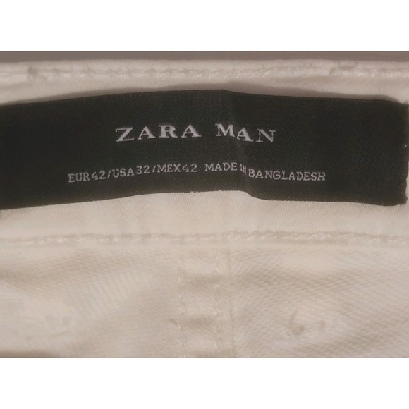 Zara Man- Mens Off White Chino Shorts w/ Button Up Front Size 32 - Picture 2 of 5